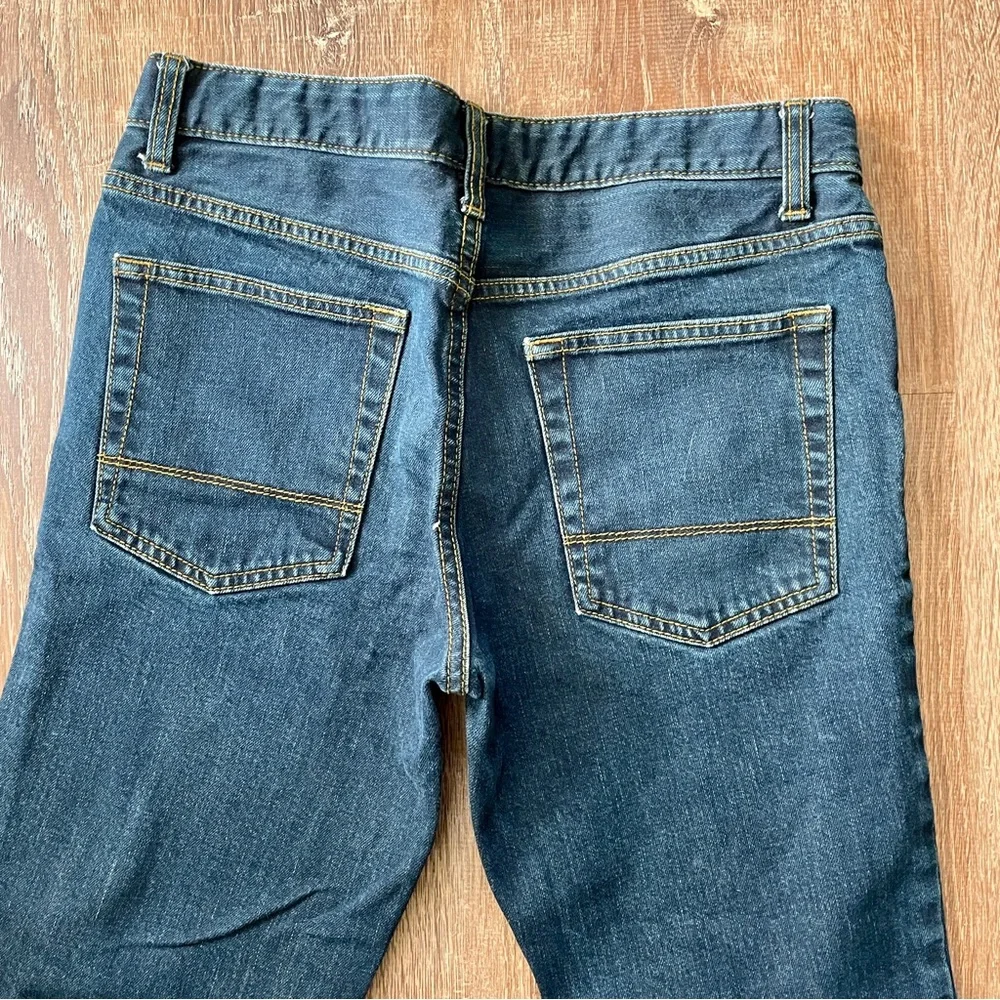 Cat & Jack Kids' Dark Blue Denim Straight Leg Jeans 16 - Picture 4 of 6
